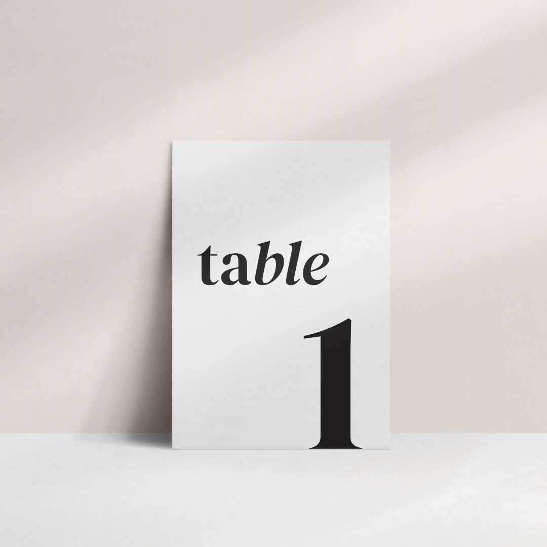 Sienna - Table Number